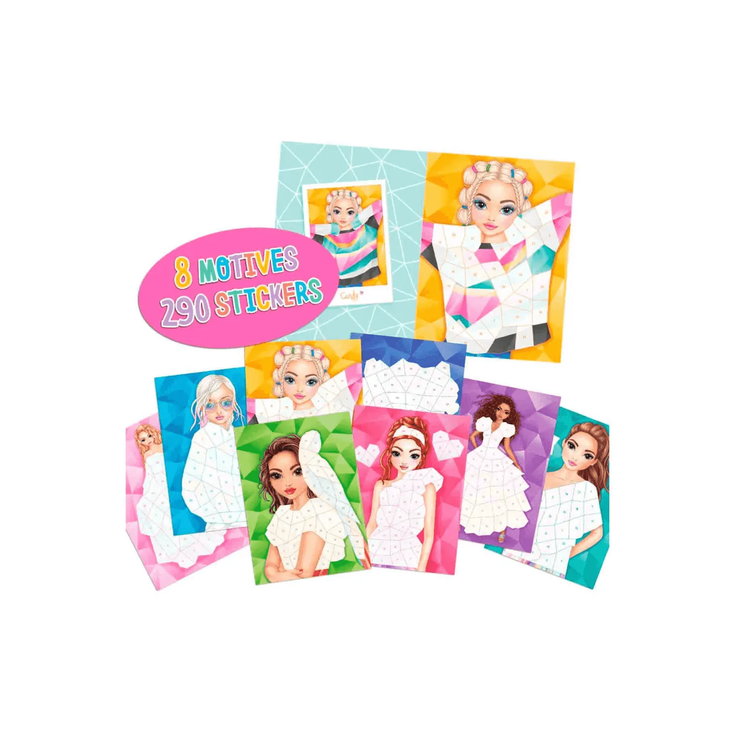 TOPModel libro de pegatinas por números Fantasy