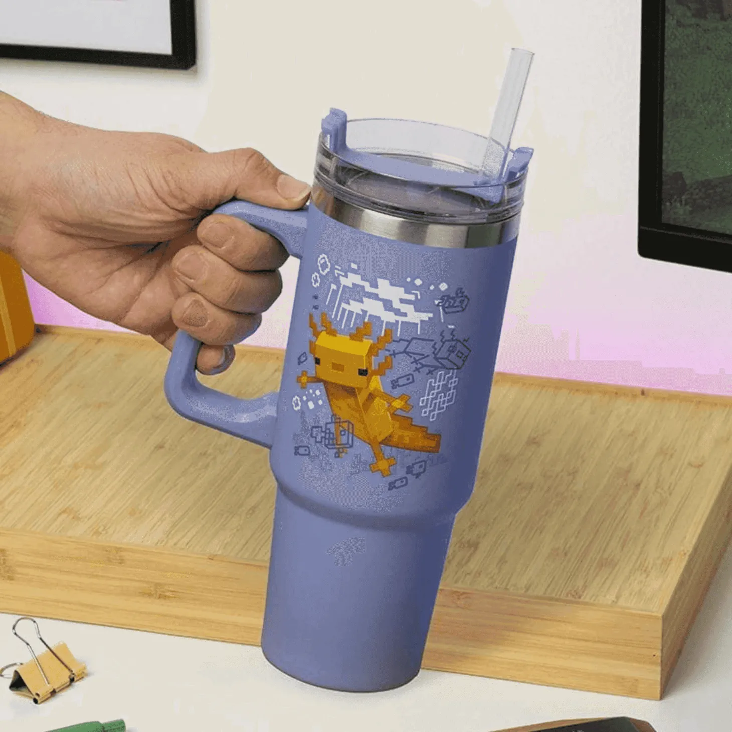 Vaso Térmico de viaje Minecraft Purple 900 ml