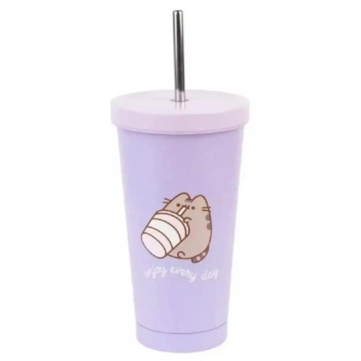 Vaso térmico Pusheen Moments 550ml con pajita metálica