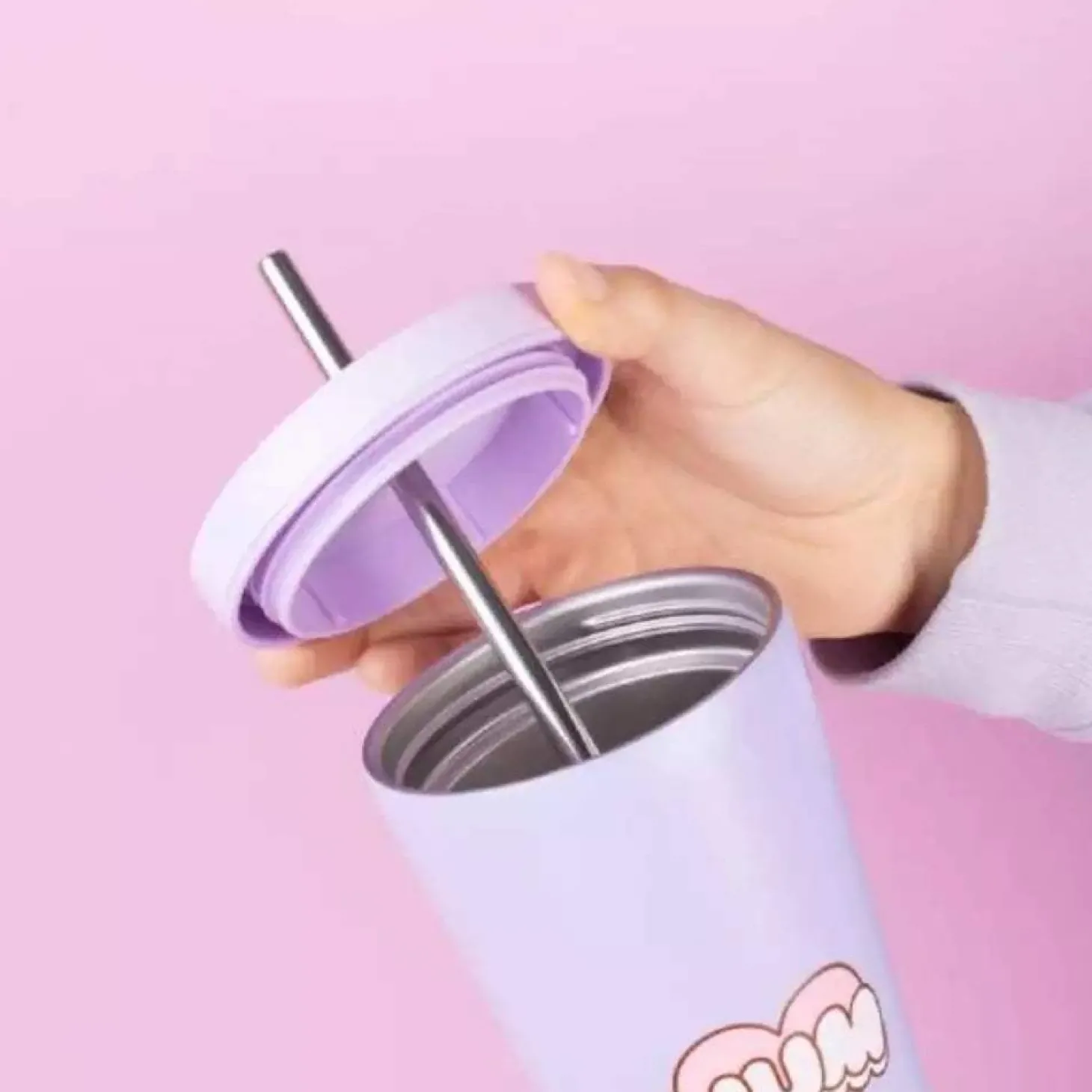 Vaso térmico Pusheen Moments 550ml con pajita metálica