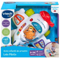 VTech Avión infantil de arrastre Lolo piloto, Avioncito interactivo para llevar de aventuras