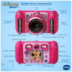 Vtech Cámara de Fotos Digital Kidizoom Duo DX 10 en 1 Rosa