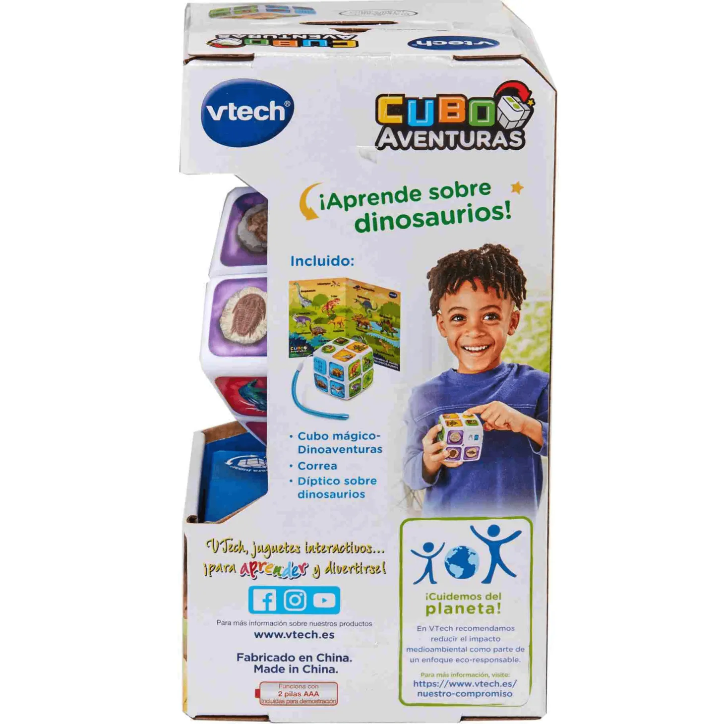 VTech Cubo mágico Dinoaventuras, Cubo con movimiento horizontal y vertical, +200 frases