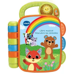 VTech Libro musical Descubre los animales, Libro interactivo que enseña clima y ropa