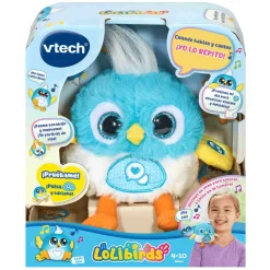 VTech LoLibirds Lolito Blue, Pajarito interactivo de peluche, Repiten lo que dices, cantan y trinan