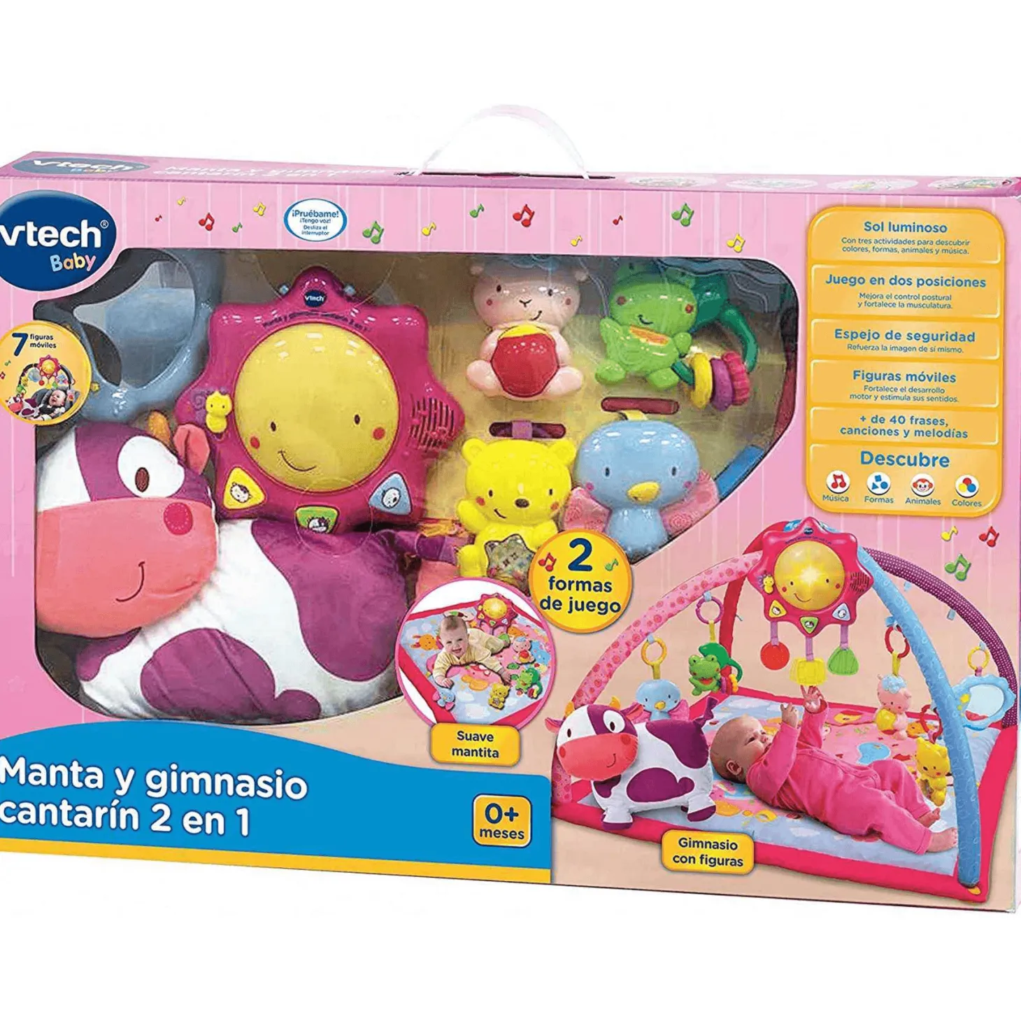 VTech Manta y Gimnasio Cantarín 2 en 1 Rosa| Juguete Infantil