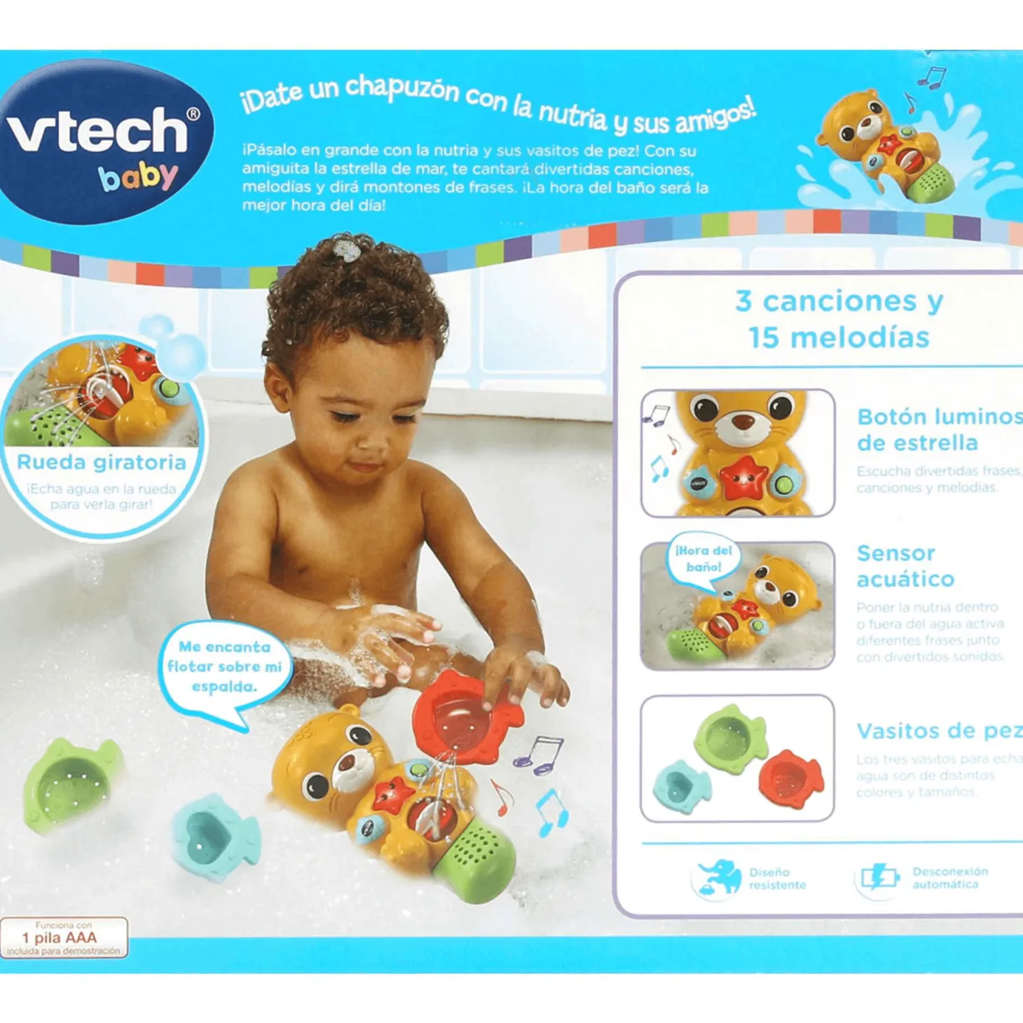 Vtech Nutria baby baño Luces y colores
