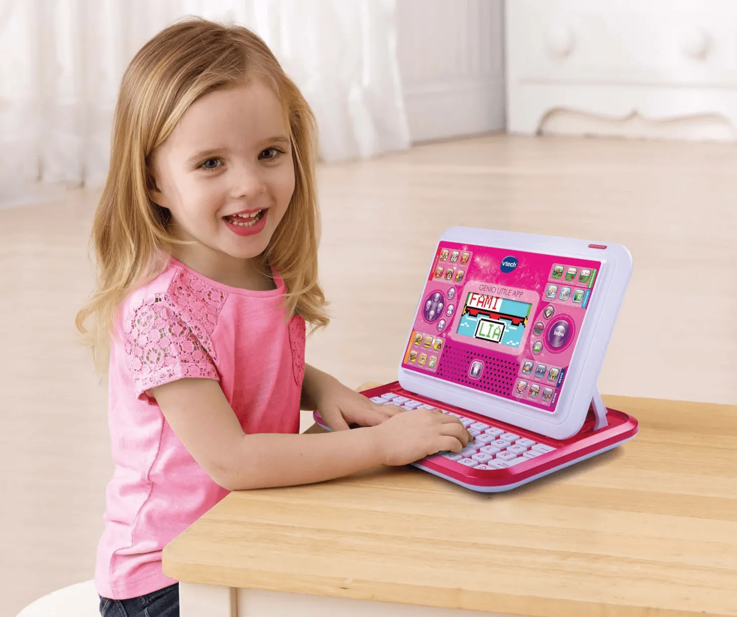 VTech Portátil y tablet 2 en 1 Genio Little app rosa
