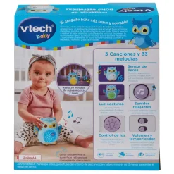 VTech Proyector de peluche Búho estrellitas, Luz nocturna, Música y sonidos relajantes para calmar