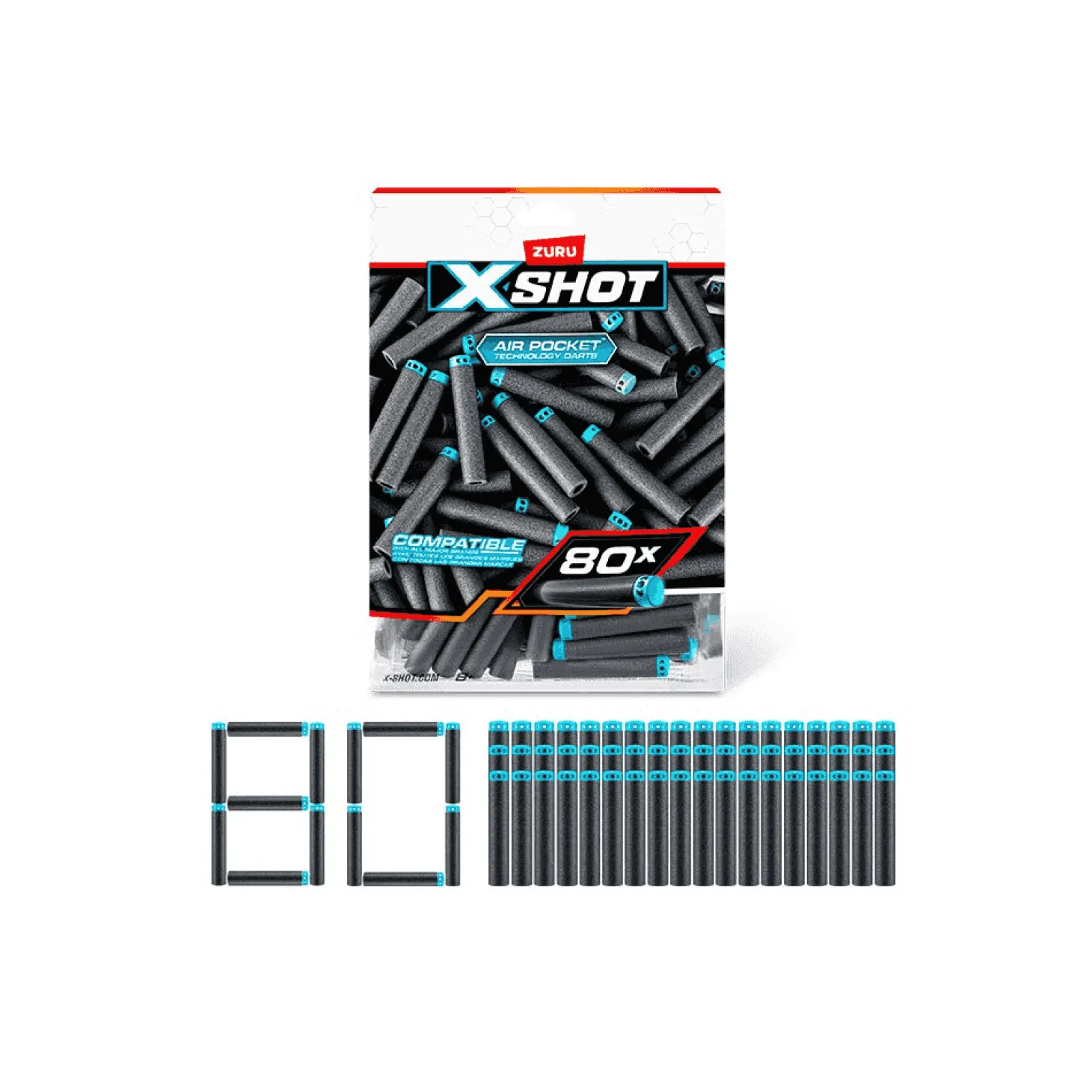 X-Shot Pack 80 Dardos Repuesto (Foilbag Bulk)