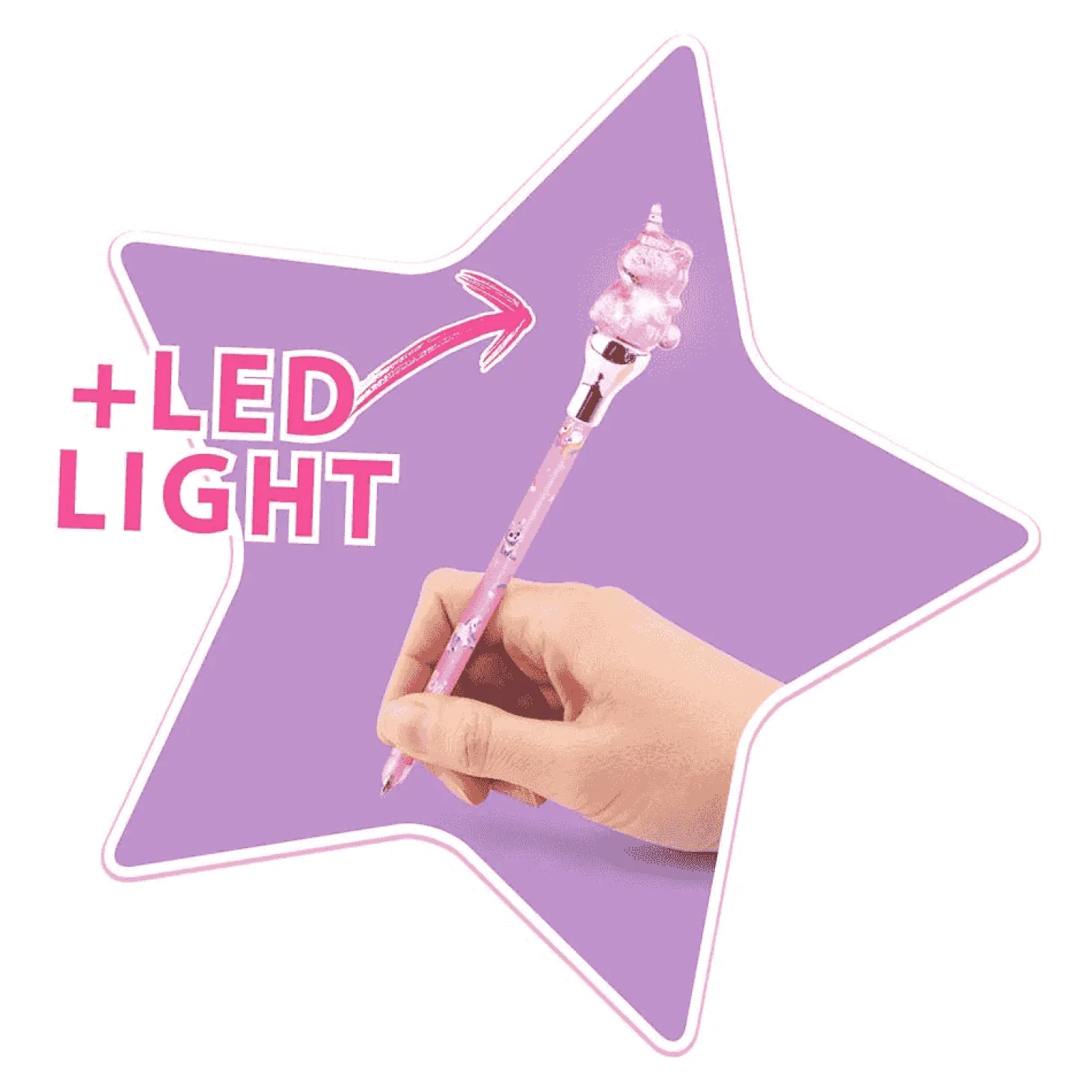 YLVI bolígrafo con unicornio y luz led